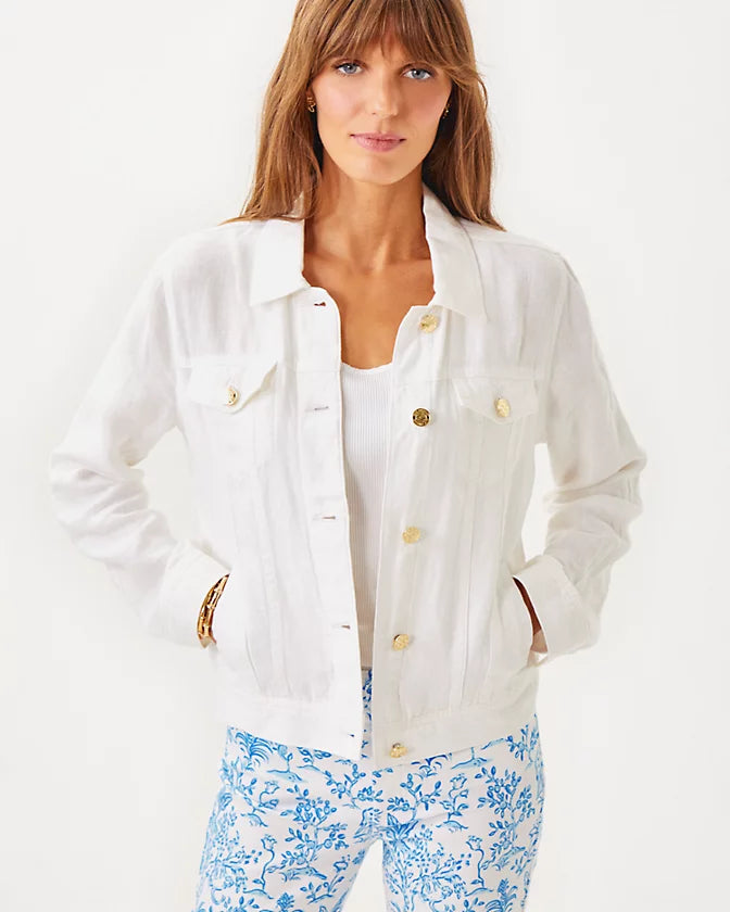 Seaspray Linen Jacket - Resort White
