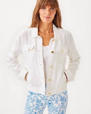 Seaspray Linen Jacket - Resort White