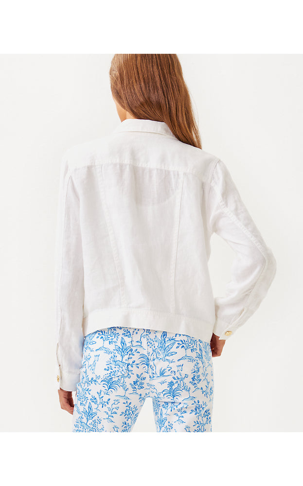 Seaspray Linen Jacket - Resort White