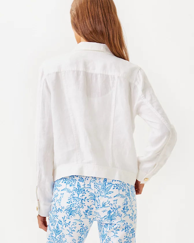 Seaspray Linen Jacket - Resort White