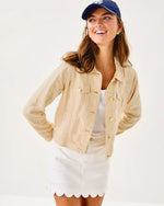 Seaspray Linen Jacket - Wicker Tan x Resort White