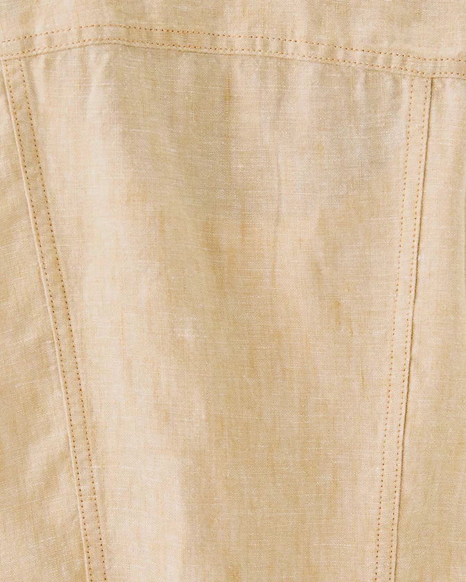 Seaspray Linen Jacket - Wicker Tan x Resort White