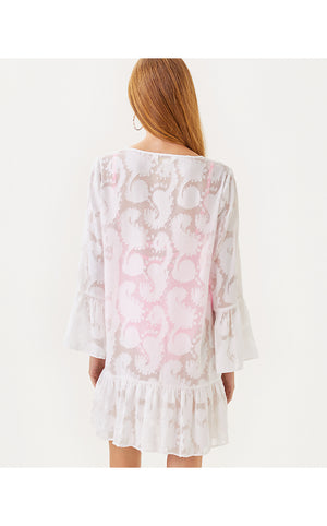 Shenzi Cover-Up - Resort White - Tangerine Dream Poly Clip