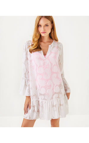 Shenzi Cover-Up - Resort White - Tangerine Dream Poly Clip