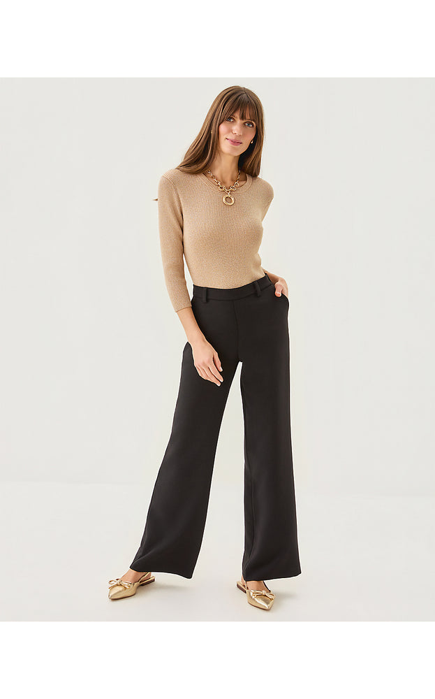 32" Celesta High Rise Palazzo Pant - Noir