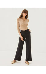 32" Celesta High Rise Palazzo Pant - Noir