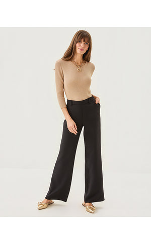32" Celesta High Rise Palazzo Pant - Noir