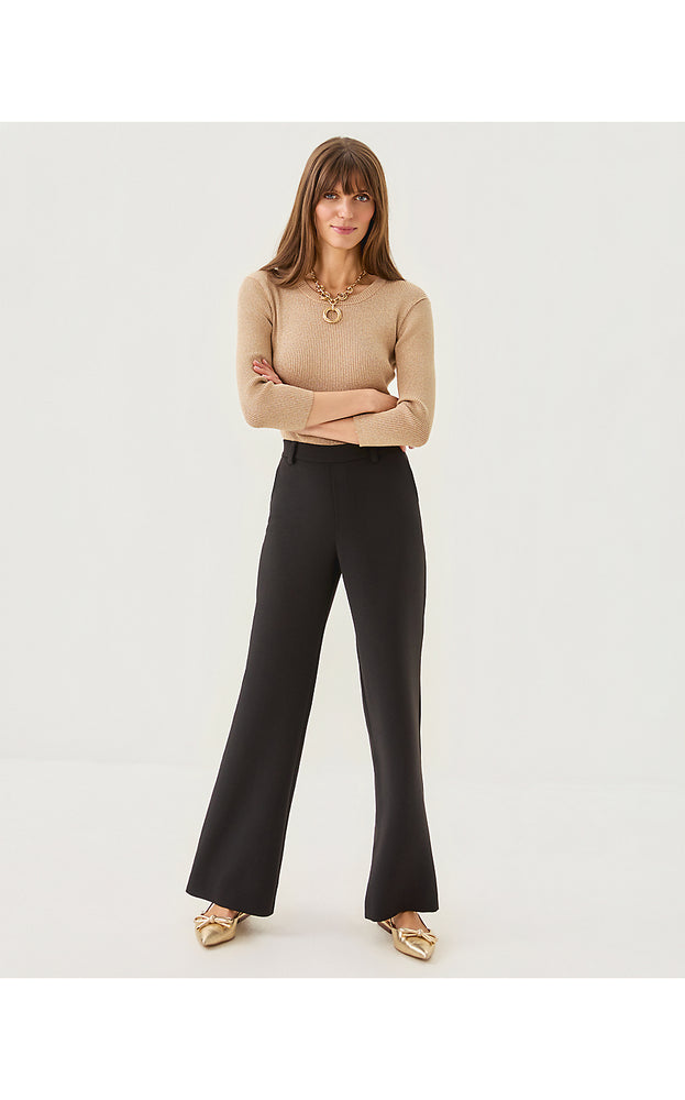 32" Celesta High Rise Palazzo Pant - Noir