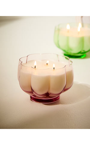 Glass Scallop Candle - Conch Shell Pink