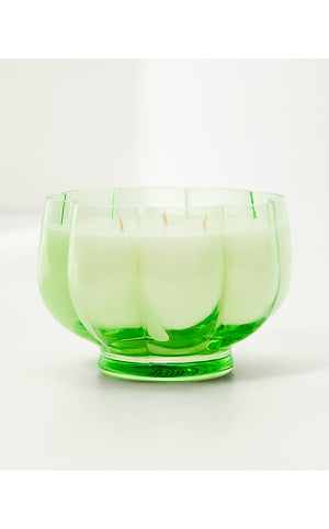 Glass Scallop Candle - Jade Lime