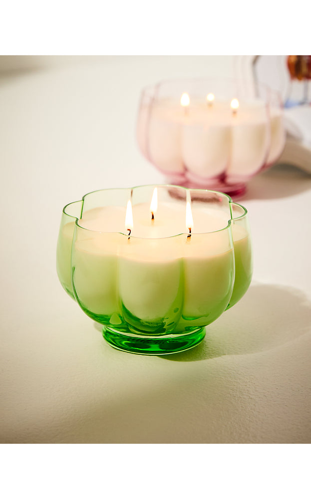 Glass Scallop Candle - Jade Lime