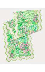 Printed Scalloped Table Runner - Fauna Green - Lime Feeling Good Scallop Runner