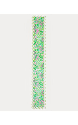 Printed Scalloped Table Runner - Fauna Green - Lime Feeling Good Scallop Runner