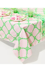 Printed Tablecloth - Pink Muse - Bamboo Butterfly Pattern Trellis Tablecloth