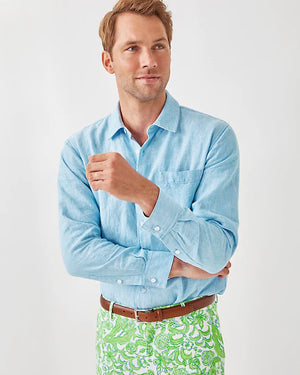 Men’s Stuff Addison Shirt - Blue Peri X Resort White