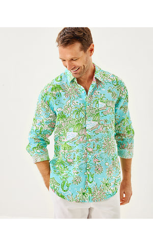 Men's Stuff Addison Shirt - Fresh Water Blue Sunbathers Bliss