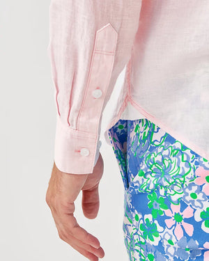 Men's Stuff Addison Shirt- Pink Muse x Resort White