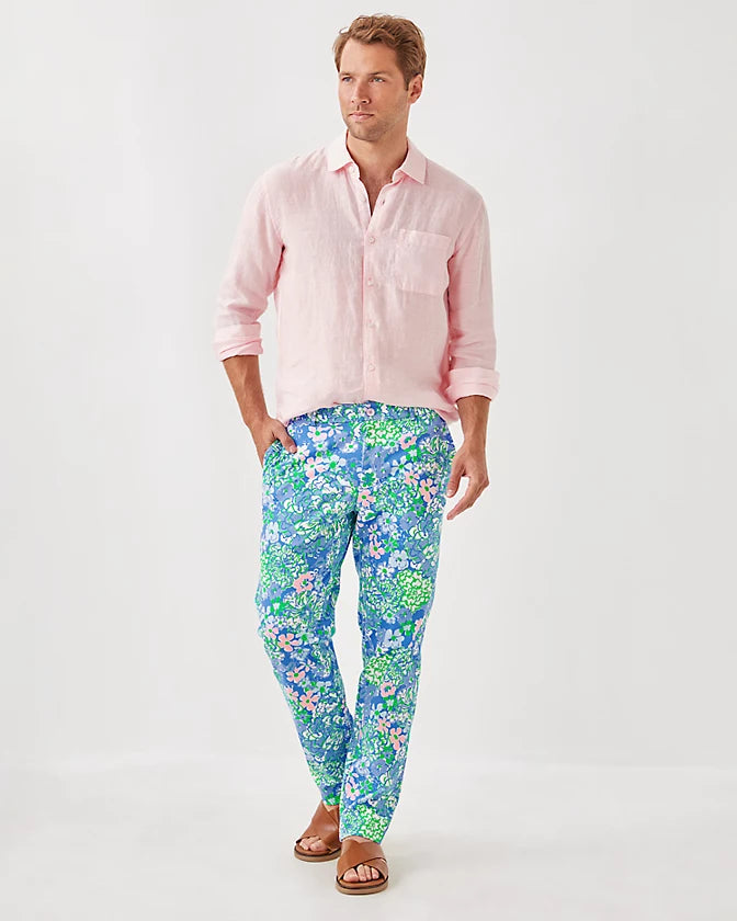 Men's Stuff Addison Shirt- Pink Muse x Resort White