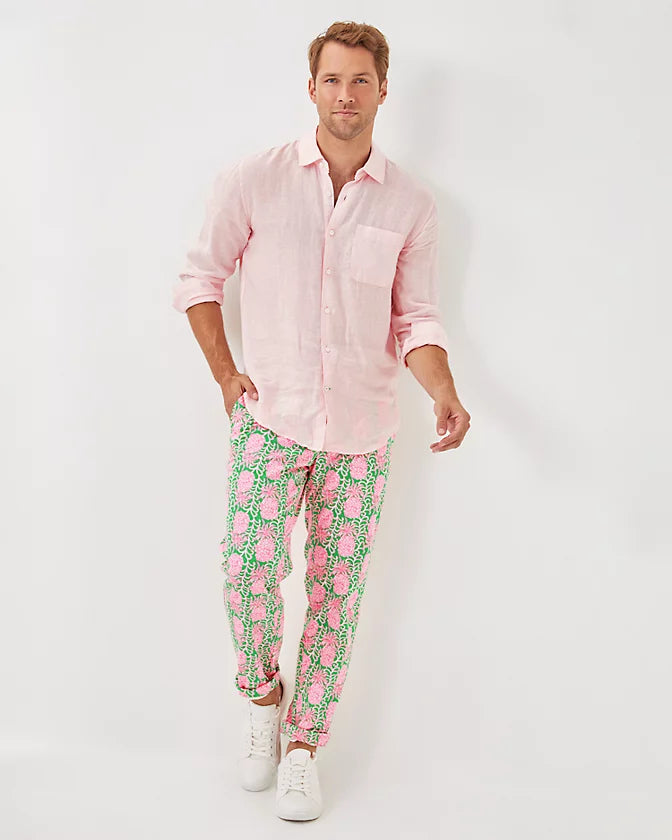 Men's Stuff Addison Shirt- Pink Muse x Resort White