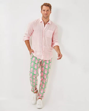 Men's Stuff Addison Shirt- Pink Muse x Resort White