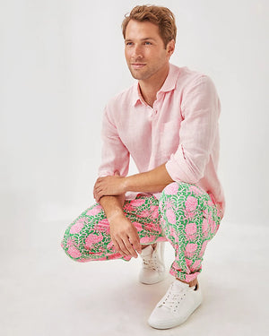 Men's Stuff Addison Shirt- Pink Muse x Resort White