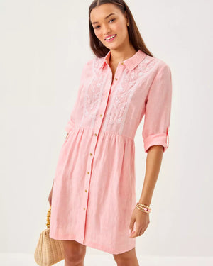 Shaela Dress - Sorbet Pink X Resort White
