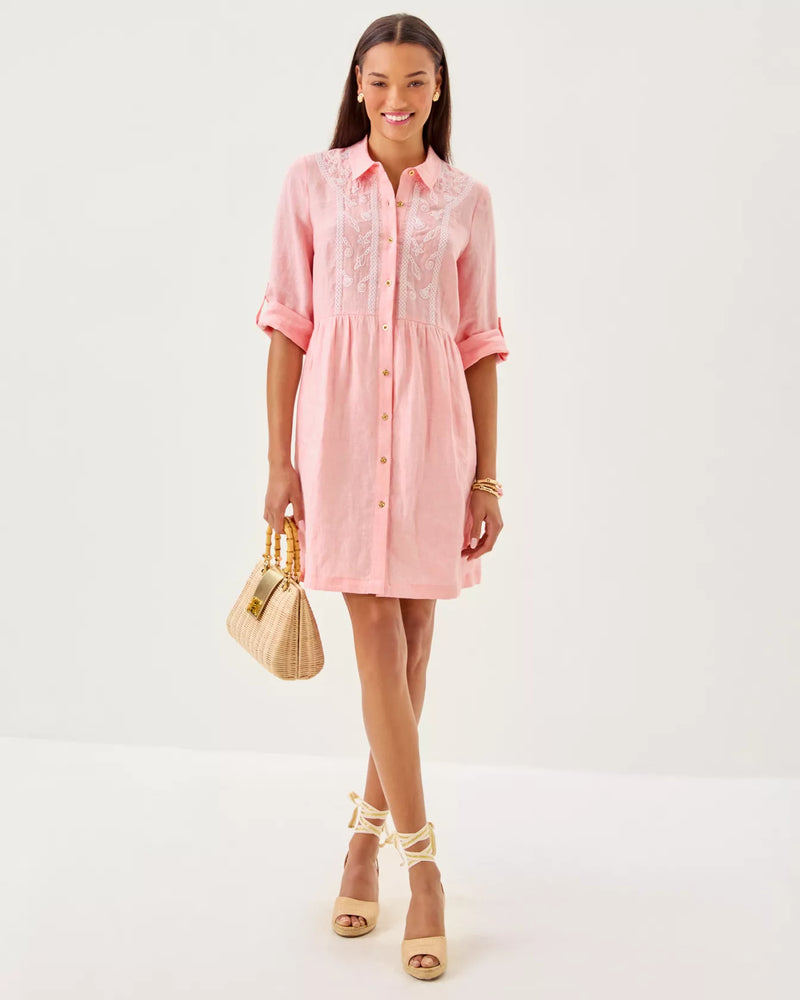 Shaela Dress - Sorbet Pink X Resort White