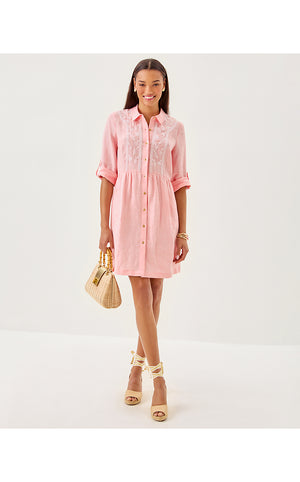 Shaela Dress - Sorbet Pink x Resort White