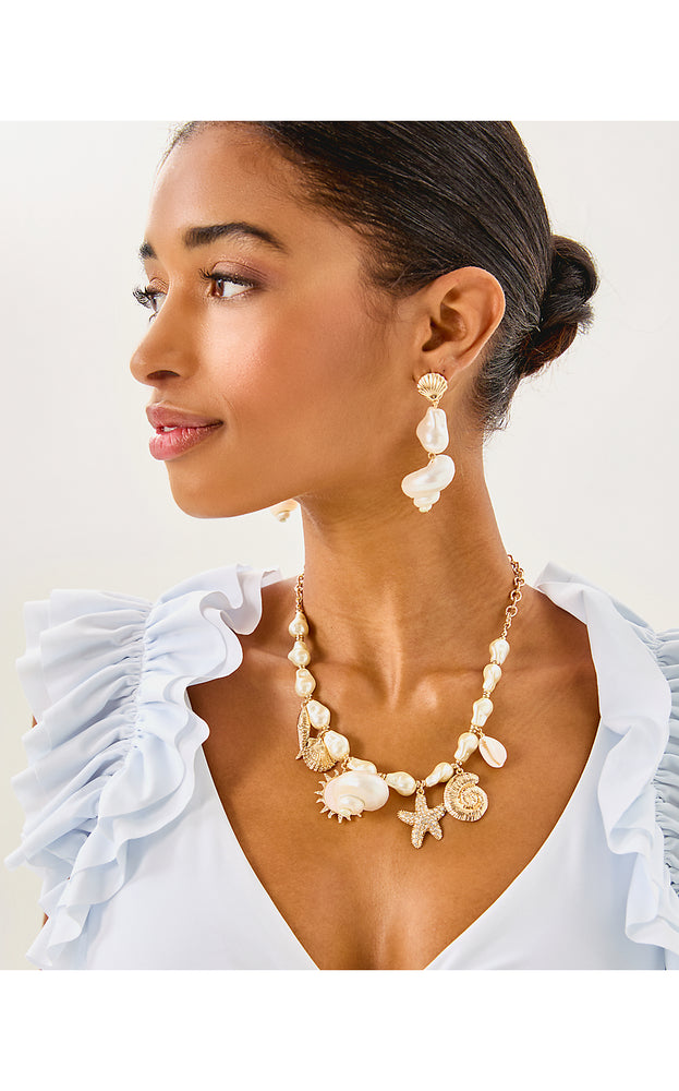 Summer Serenade Drop Earrings - Resort White