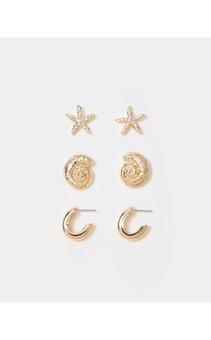 Sandsational Earring Set - Gold Metallic