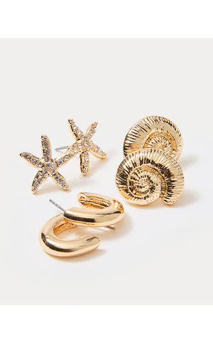 Sandsational Earring Set - Gold Metallic