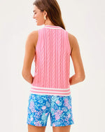 Suzette Polo Sweater Tank - Conch Shell Pink X Resort White Tipping