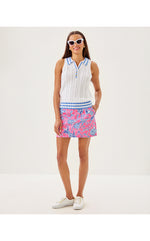 Suzette Polo Sweater Tank - Resort White x Jacaranda Blue Tipping