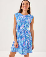 Danville Dress - Sunwashed Blue Citrus Crush Engineered