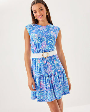 Danville Dress - Sunwashed Blue Citrus Crush Engineered