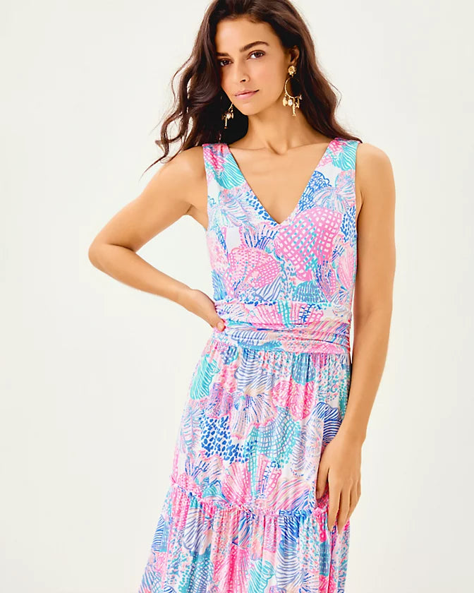 Skylar Midi Dress - Multi Roar of The Seas