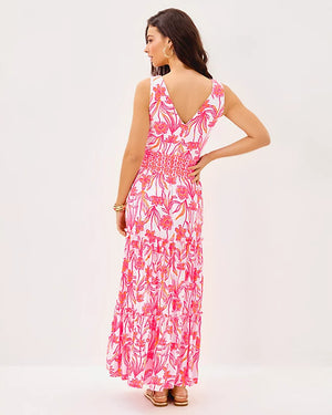 Skylar Midi Dress - Resort White Lovely Long Stems Engineered