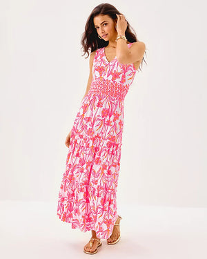 Skylar Midi Dress - Resort White Lovely Long Stems Engineered