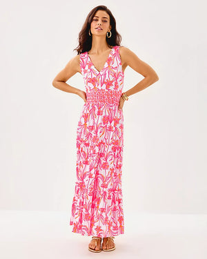 Skylar Midi Dress - Resort White Lovely Long Stems Engineered