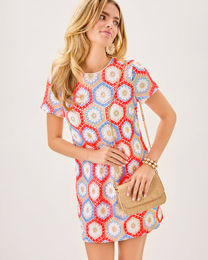 Leyla Shift - Cane Coral Daisy Hex Crochet