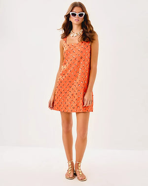Tamala Beaded Shift Dress - Papaya Beaded Sequin Embellished Sequin Blend