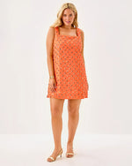 Tamala Beaded Shift Dress - Papaya Beaded Sequin Embellished Sequin Blend