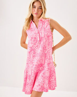 Ellowyn Linen Dress - Conch Shell Pink Penny's Playground