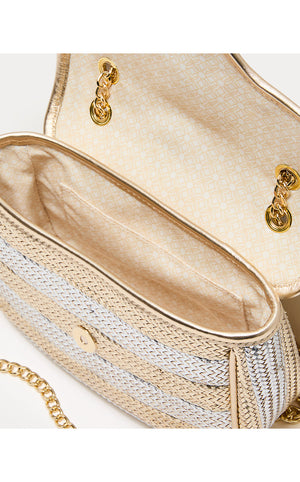 Cora Crossbody Bag - Gold Metallic X Silver Metallic