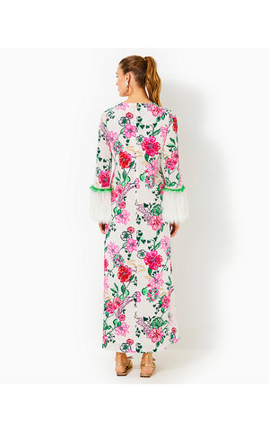 Nathalia Embellished Silk Maxi Dress - Coconut Safari Sanctuary