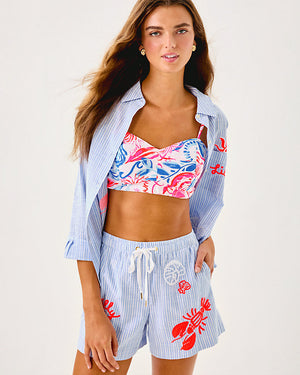 5" Croix Short - Jacaranda Blue Beach Day Embroidered Seacret Stripe