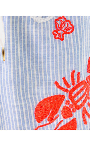 5" Croix Short - Jacaranda Blue Beach Day Embroidered Seacret Stripe