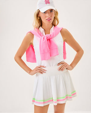 Luxletic 15" Cosmina High Rise Pleated Skort - Resort White