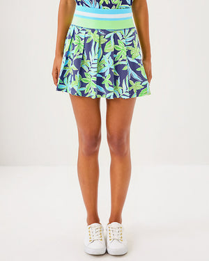 Luxletic 15" Cosmina High Rise Pleated Skort- Sapphire Pool Tropical Tango