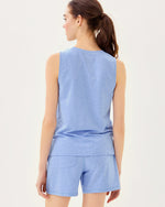 UPF 50+ Calabash Tank Top - Heathered Jacaranda Blue